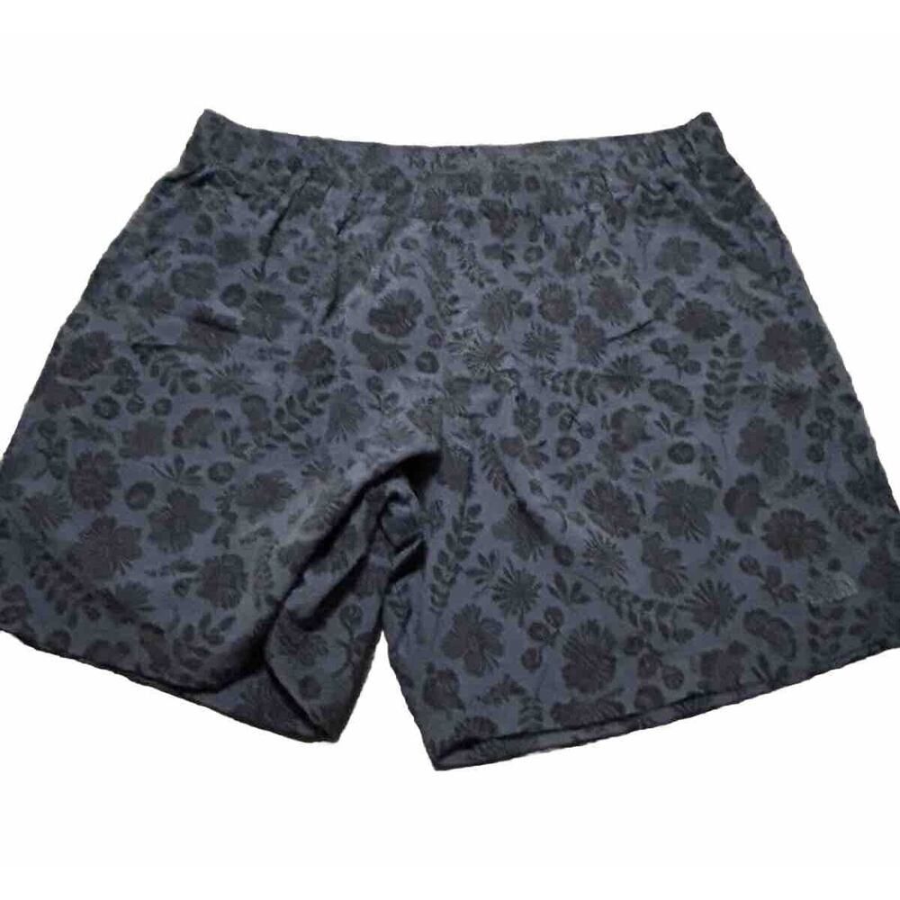 The North Face Men's Dk Blue Floral Print Swim Trunks Pockets No Liner XXL￼